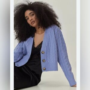 LULU’S Eclectic Charm Cable Knit Cardigan NWT